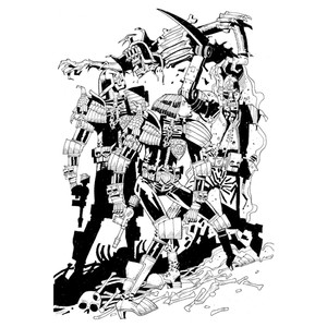 DREDD GOOD VS EVIL PRINT BY MICK MCMAHON