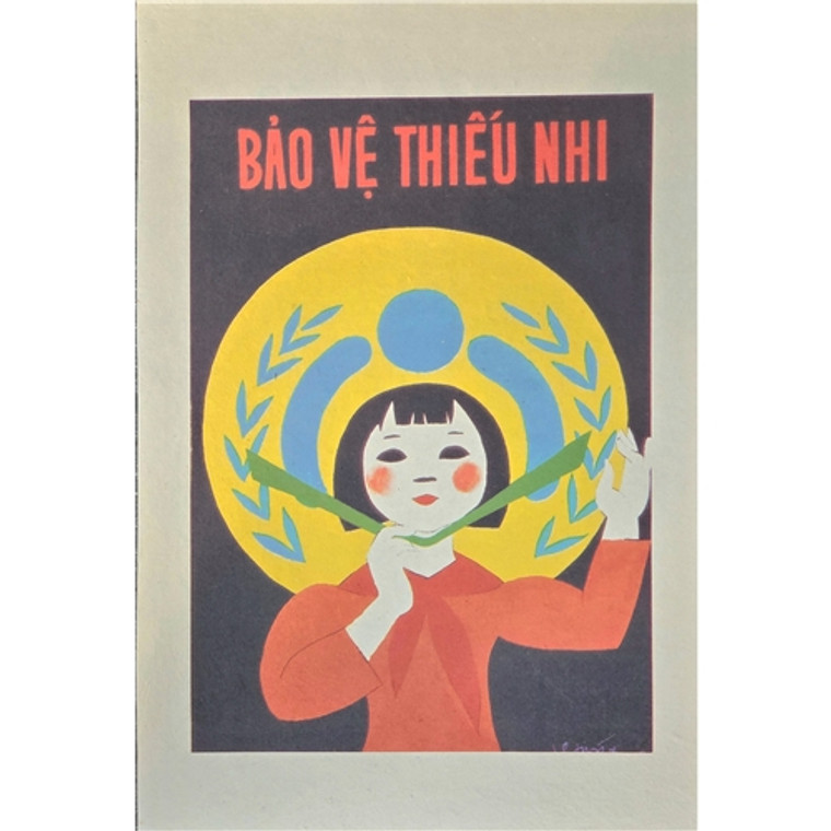 VIETNAMESE PROPAGANDA PRINT 35 PROTECTING CHILDREN