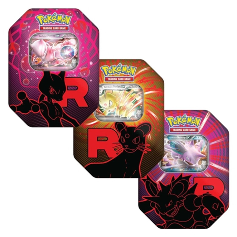 POKEMON TCG TEAM ROCKET TIN (1 PCS) POKEMON TCG TEAM ROCKET TIN (1 PCS)