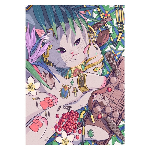 CATS OF ANCIENT EGYPT PRINT BY KIERA WON