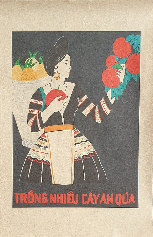 VIETNAMESE PROPAGANDA PRINT 16 GROWING MORE FRUITS VIETNAMESE PROPAGANDA PRINT 16 GROWING MORE FRUITS