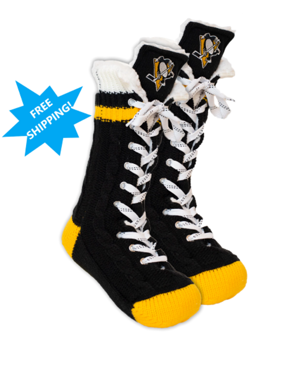 Tag et bad besked tale Pittsburgh Penguins Slippers | Cozy NHL Socks | Hockey Sockey