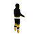 Boston Bruins NHL Onesie, black, yellow, white, and black sports-themed adult onesie with hood and stripes.
