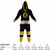 Boston Bruins NHL Onesie, black and yellow hockey-themed adult onesie with team logo and stripe details.