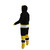 Boston Bruins NHL Onesie, black and yellow hockey-themed adult onesie with hood and striped pattern.