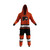 Philadelphia Flyers NHL Onesie, orange and black hockey-themed adult onesie with team logo and stripes, front view.