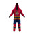 Florida Panthers 2015 Logo NHL Onesie, red and blue adult onesie featuring the Florida Panthers mascot logo with colorful stripes on the sleeves and legs.