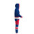 Columbus Blue Jackets NHL Onesie, side view of a children's sports jumpsuit in team colors with hood, featuring the team's logo, red, white, and blue striped accents, suitable for fans and athletes. Columbus Blue Jackets NHL Onesie, side view of a children's sports jumpsuit in team colors with hood, featuring the team's logo, red, white, and blue striped accents, suitable for fans and athletes.