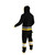Hockey Sockey Inc Pittsburgh Penguins NHL Onesie, black hooded onesie with yellow and white stripes.