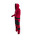 Arizona Coyotes NHL Onesie, a red and black adult sportswear with team logo, full-body jumpsuit with hood, black and red striped cuffs and waistband.