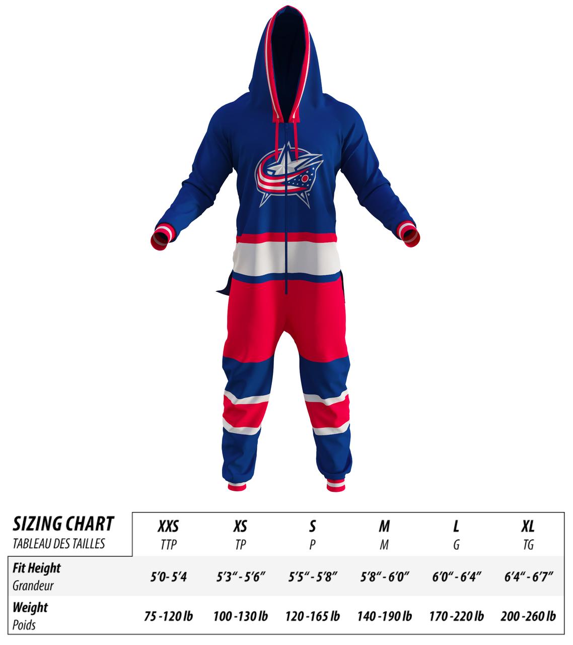 Columbus Blue Jackets Onesie | Adult NHL Onesies for Men & Women