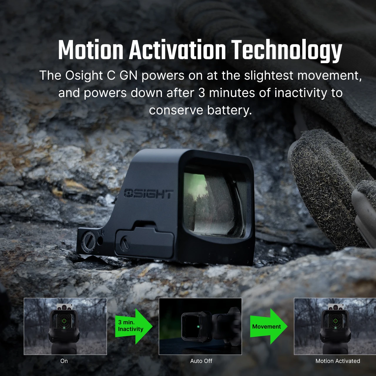 Osight C Open Reflex Optic, GREEN DOT, 3MOA, 32 MOA CIRCLE, FREE SHIPPING-img-4