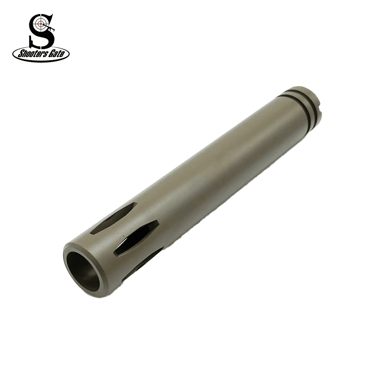 AK出品 AK-47 14X1MM Left Hand Barrel Extender with Ports, FDE | ShootersGate