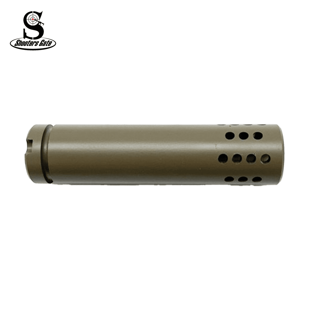 AK-47 14X1MM Left Hand Round Ports Muzzle Device, FDE | ShootersGate