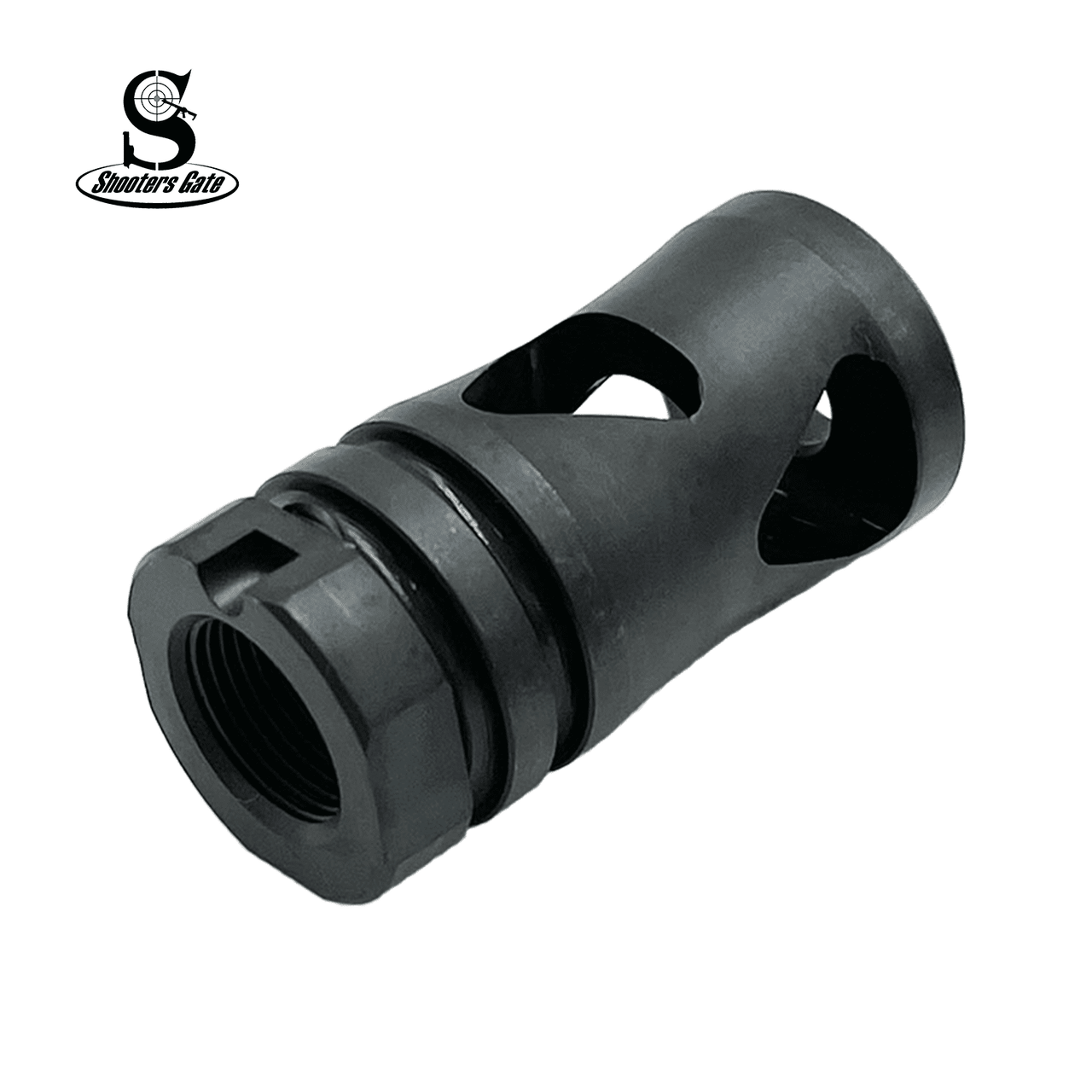 AK47 14X1MM Left Hand Thread, Short Muzzle Brake, Black | ShootersGate
