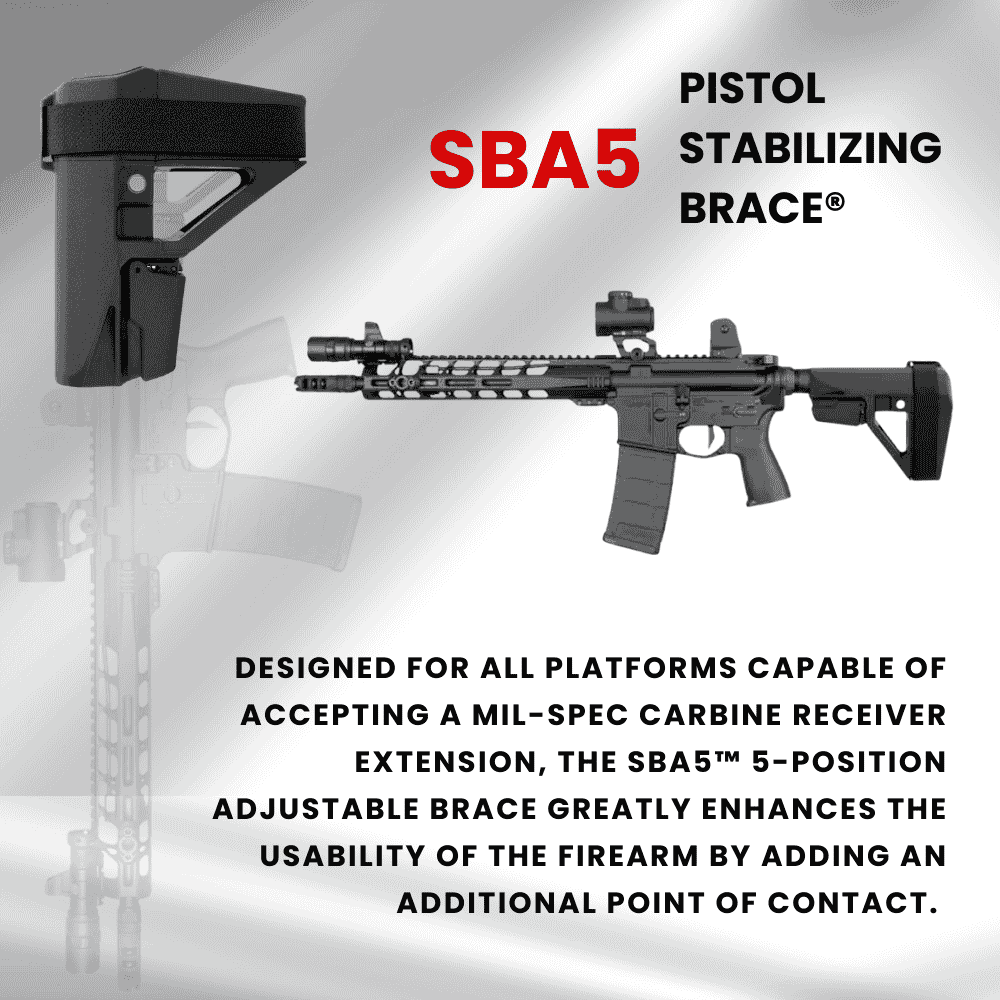 SB SBA5 Tactical Pistol Stabilizing Brace – Black | ShootersGate