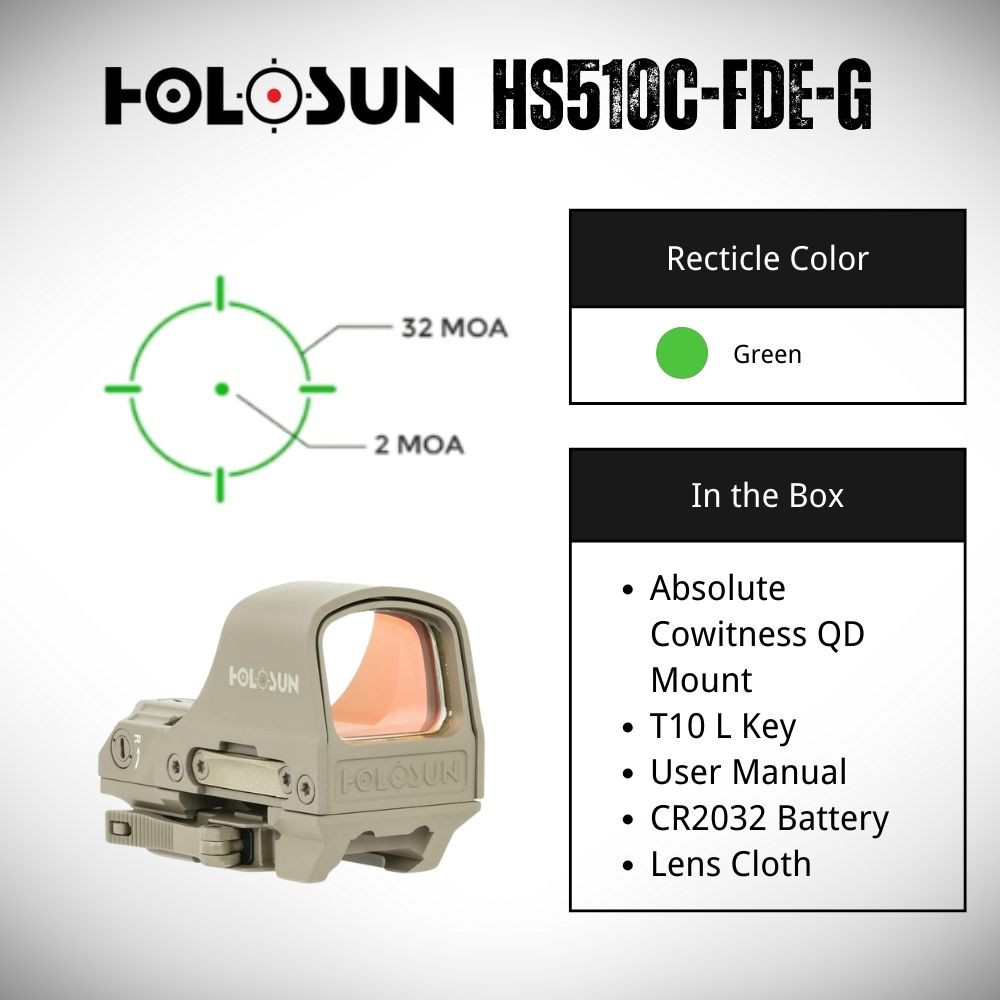 Holosun Rifle Reflex Optic HS510C-FED-G Green – Green Dot Sight