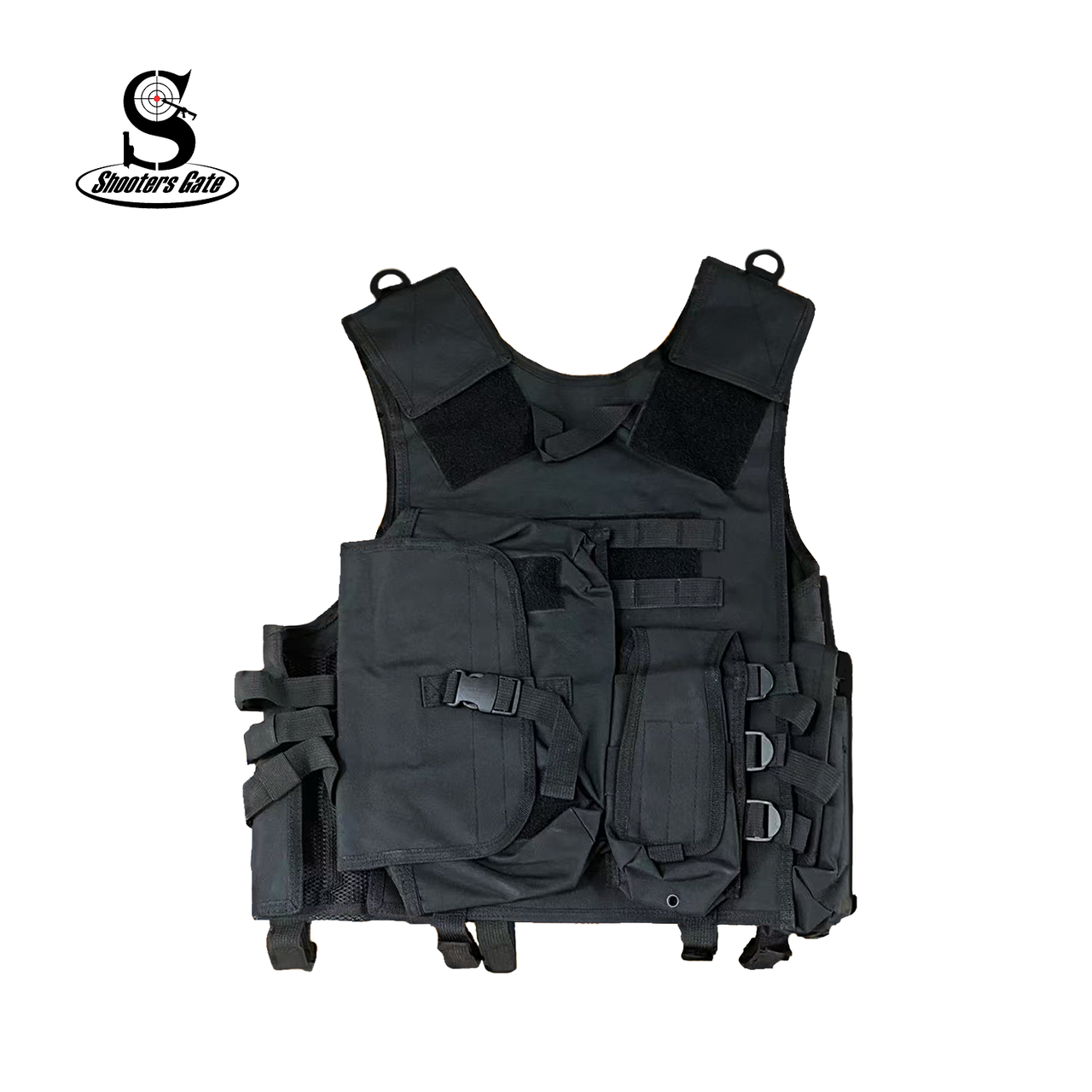 Shooters Gate MOLLE 8 Pouch SWAT Modular Vest – Black | ShootersGate