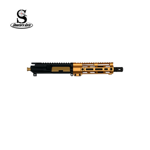 AR-15 9mm Assembled Pistol Upper, 7.5" Black Barrel, 1:10 Twist, 7" M-lok Rail - hand-guard: M-lok, color: Orange AR-15 9mm Assembled Pistol Upper, 7.5" Black Barrel, 1:10 Twist, 7" M-lok Rail - hand-guard: M-lok, color: Orange
