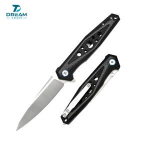 DREAMTECH Knife Folding Pocket Knife Carbon Fiber Handle D2 Knife D3347C
