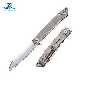 DREAMTECH Small Pocket Knife Titanium Handle D2 Knife D4224