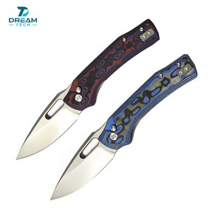 DREAMTECH Knife Folding Knife Blue Micarta Knives D2 Knife D4542