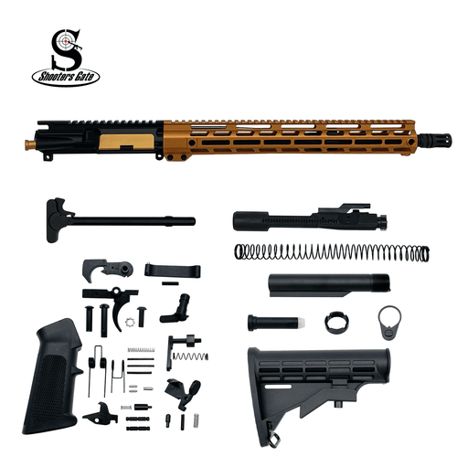 AR-15 350 Legend 16″ Rifle Upper Complete Build Kits (Assembled Black Barrel Upper) – Orange