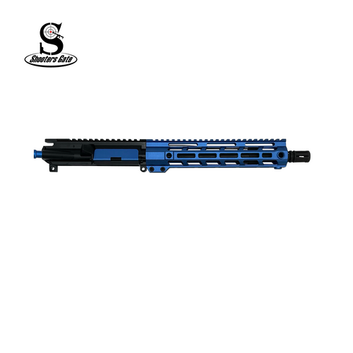 AR-15 5.56 NATO Assembled Pistol Upper, 10.5" Parkerized Barrel 1 7 Twist, Carbine gas system, 10", Blue