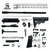 AR-15 6.5 Grendel 18″ Rifle Upper Complete Build Kits (Unassembled Black Barrel Upper) – Silver