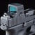 Rear view of Holosun EPS Red MRS enclosed red dot sight on a handgun. Shows sturdy 7075 aluminum housing and enclosed emitter design.