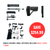 AR-15 10.5 inch 300 Blackout build kit with SBA5 brace and black buffer tube bundle
