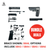 AR-15 10.5 inch 300 Blackout build kit with SBA6 brace and black bundle