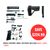AR-15 10.5 inch 300 Blackout build kit with SBA5 brace and black buffer tube bundle