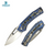 DREAMTECH Knife Folding Knife Blue Micarta Knives D2 Knife D4542
