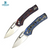 DREAMTECH Knife Folding Knife Blue Micarta Knives D2 Knife D4542