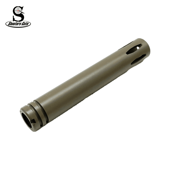 AK 47 14X1MM Left hand, barrel extender with ports, FDE