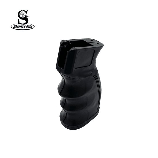 AK overmolded pistol grip, black, shootersgate