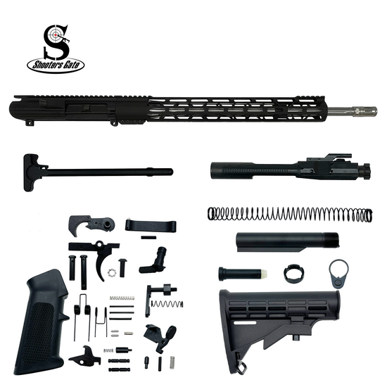 AR-10 .308 20″ Rifle Upper 17″ Rail Complete Build Kits (Assembled S.S Barrel Upper) – Black