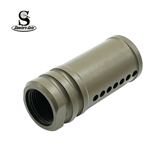 AR-10 7.62 5/8X24 30 CAL Multi Port Muzzle Brake FDE 1