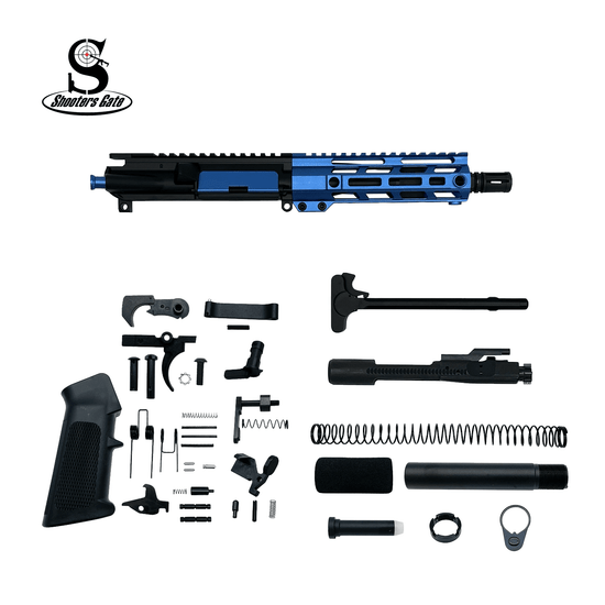 AR-15 .223 Wylde 7.5″ Pistol Build Kit (Assembled) – Blue