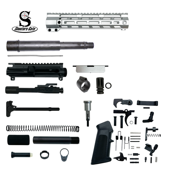 AR-15 300 Blackout 10.5″ Pistol Build Kit (Unassembled) – Silver