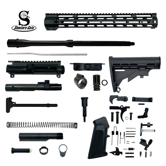 AR-15 9 mm 16″ Rifle Upper Complete Build Kits (Unassembled Black Barrel Upper) – Black