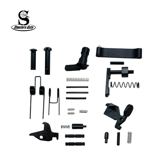 AR-15 Lower Parts Kit Except Trigger, Hammer, and Grip – Black