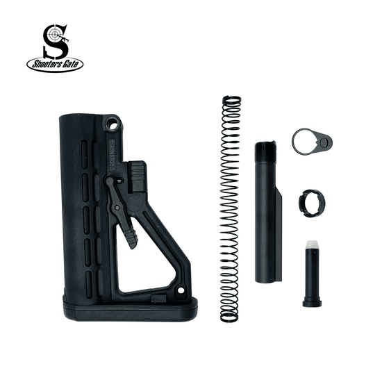 AR-15 Mil-Spec Black Buffer Tube Combo with Butt-stock