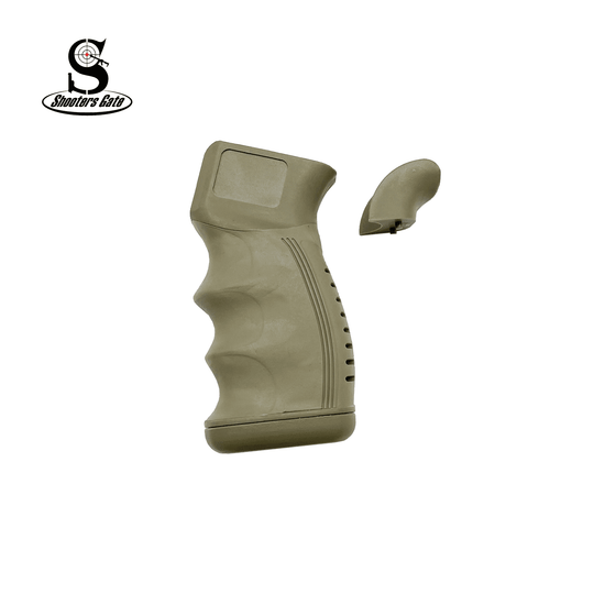 AR15 overmold rubberized pistol grip, FDE, shootersgate