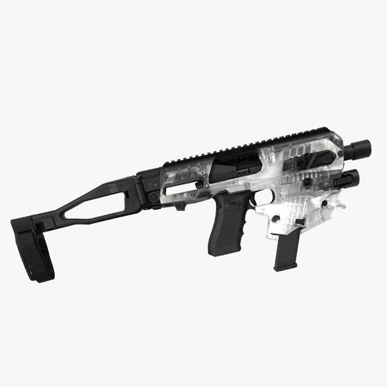 CAA Micro Conversion Kit 2.0 For Glock 17/19/19x/22/23/25/31/32/45 | Long Stabilizer Brace – Clear