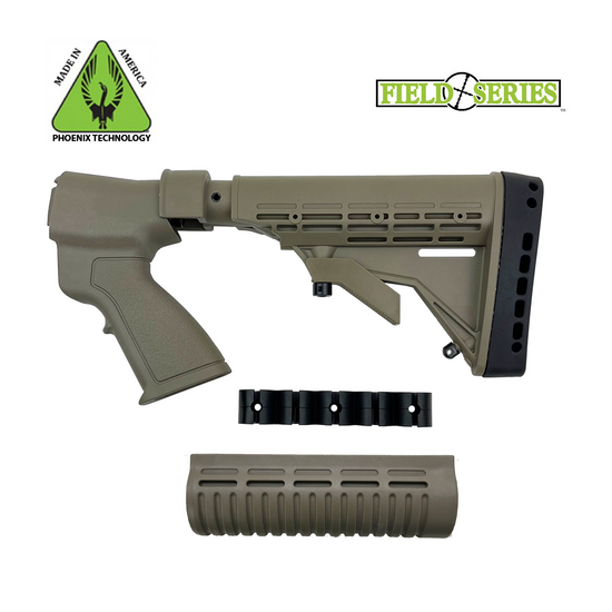 Phoenix Field Series Pistol Grip Tactical Buttstock for Remington 870 – FDE – 12 Gauge w/ Standard Forend
