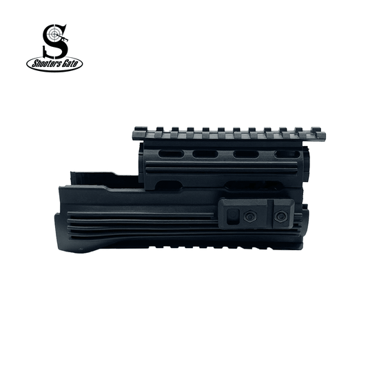 Shooters Gate Polymer AK 47 / AK 74 Lightweight 2pc Quad Rail Handguard Forend Replacement - Black