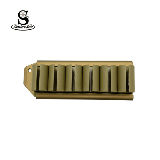 Shooters Gate Pro Series 12GA Shotgun Side Saddle Shotshell Carrier Mount – Remington 870, FDE – Tan