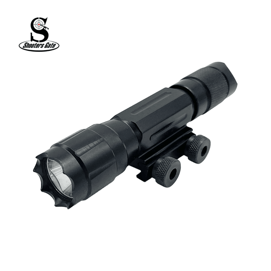 Shooters Gate Rechargeable 130+ Lumen L.E.D. Tactical Flashlight with Integrated Weaver-Picatinny Mo